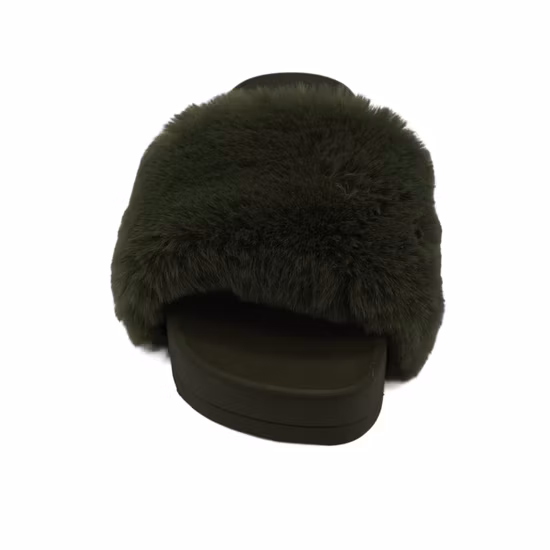 New Arrivals Factory Wholesale Women House Hot Sales Fluffy Furry Fur Slides for Ladies