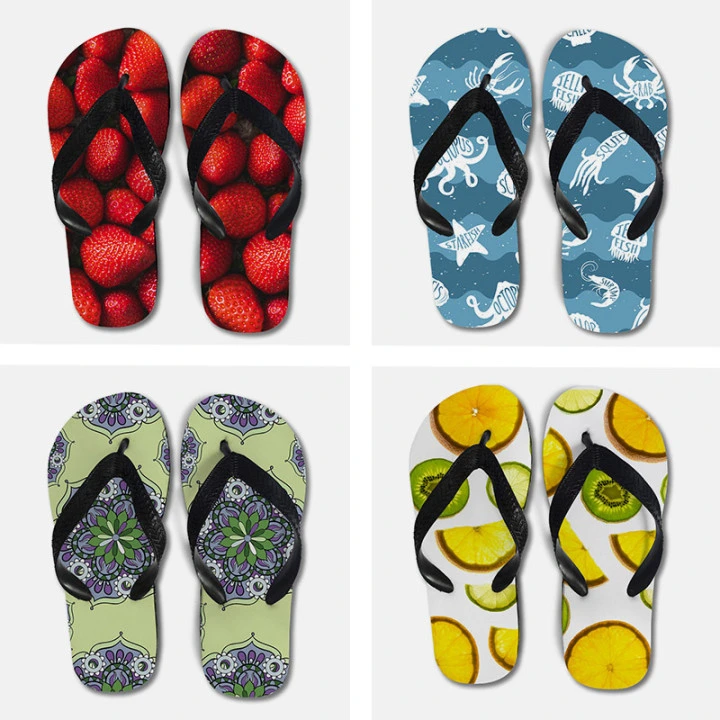 Happy Slides Manufacturer Wholesale Ladies Beach Custom Made Logo Flat Slippers Slide Outdoor Sandals for Women Flip Flops